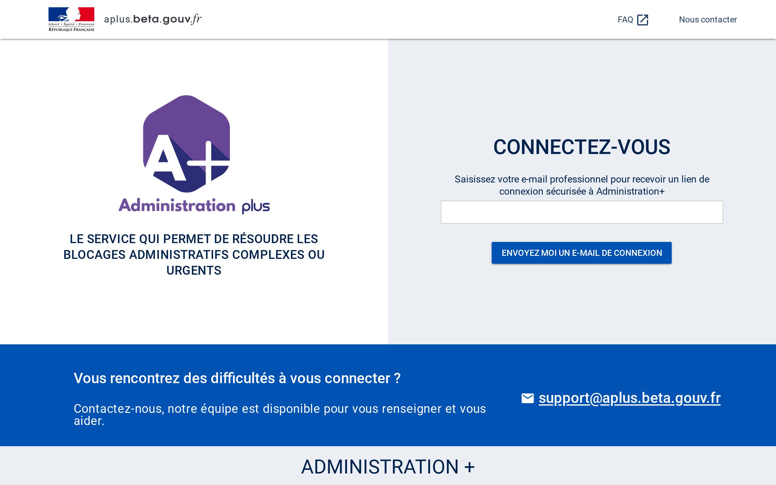 Copie d'écran de https://aplus.beta.gouv.fr