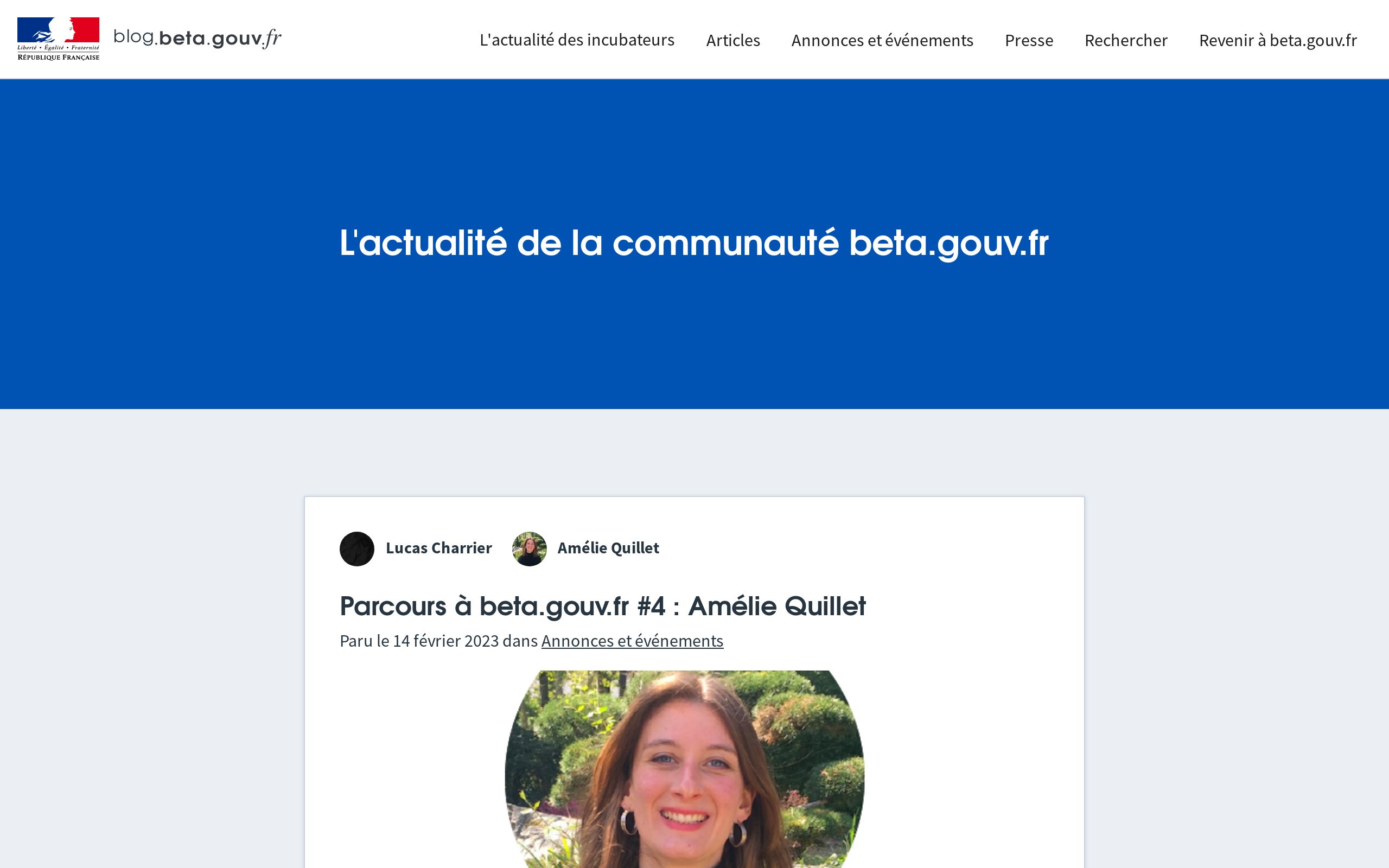 Copie d'écran de https://blog.beta.gouv.fr