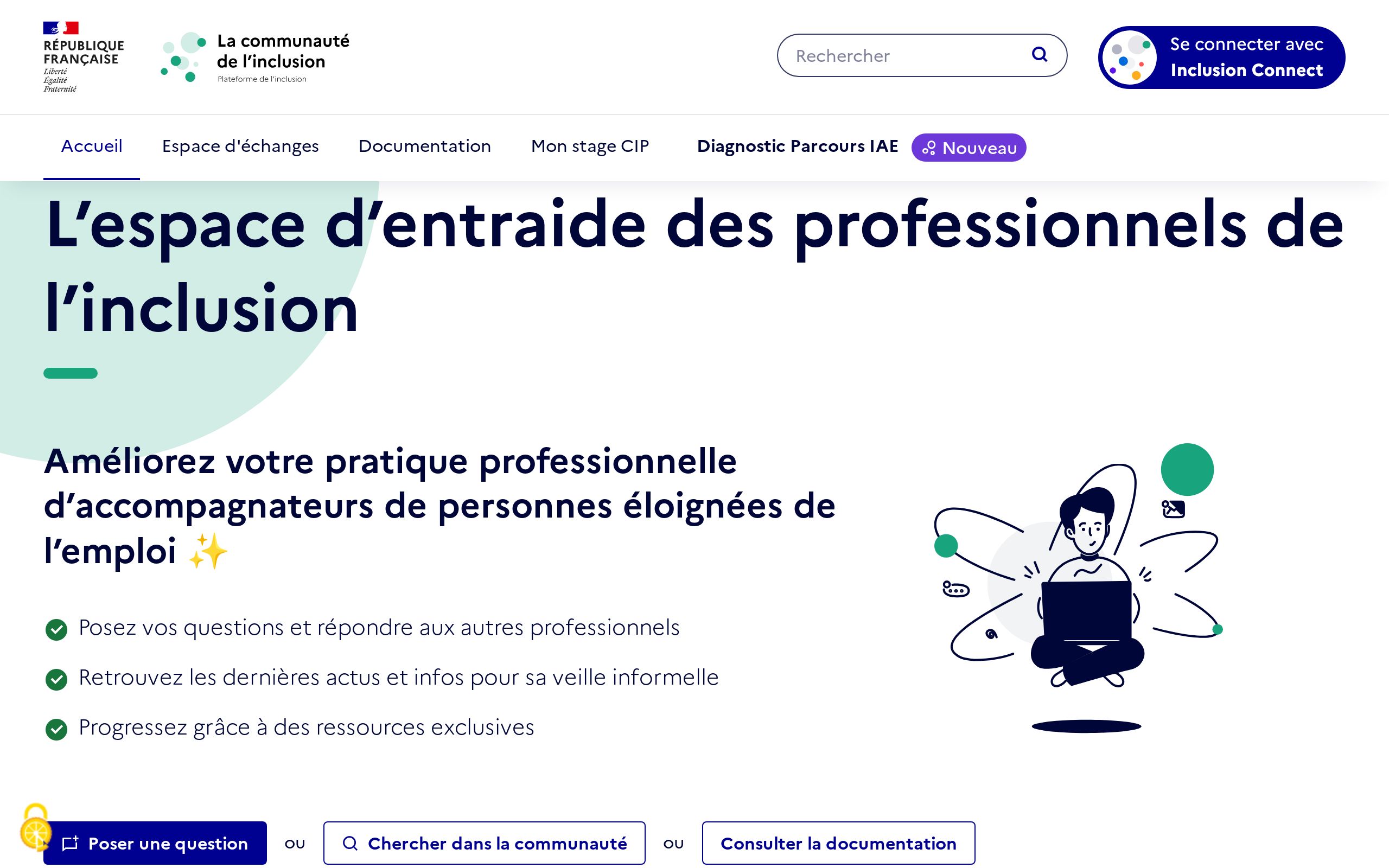 Copie d'écran de https://communaute.inclusion.beta.gouv.fr