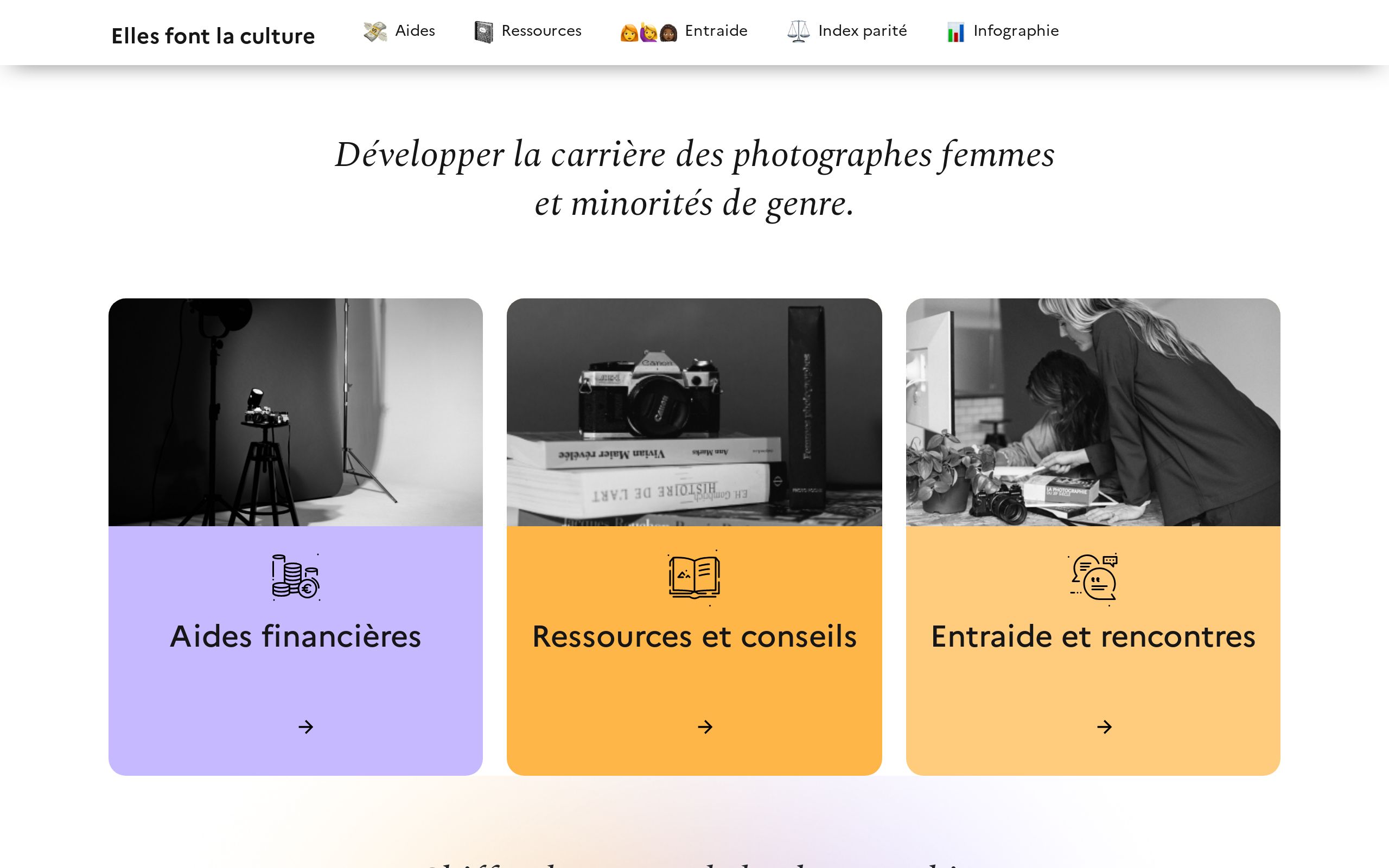 Copie d'écran de https://ellesfontlaculture.beta.gouv.fr