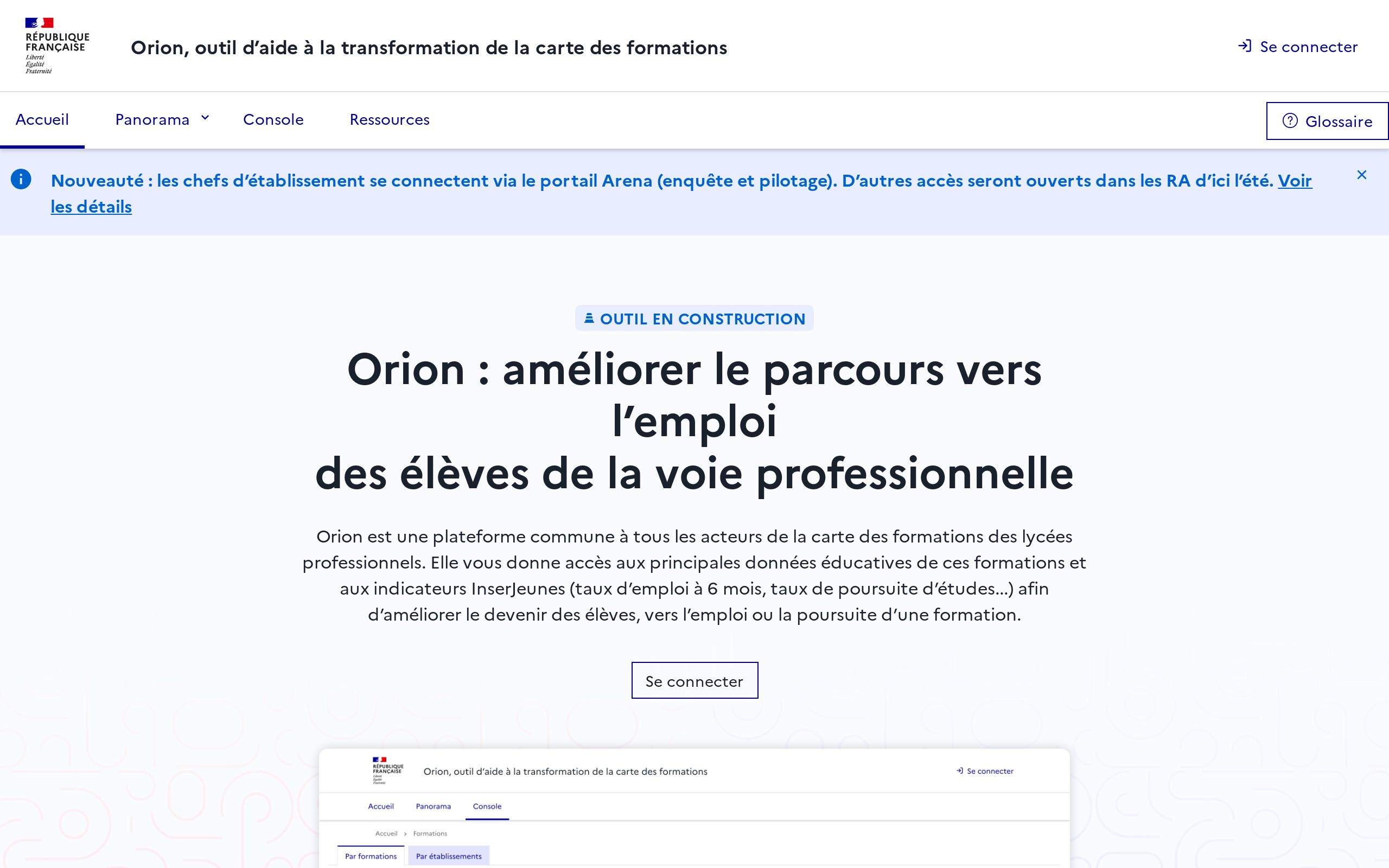 Copie d'écran de https://orion.inserjeunes.beta.gouv.fr/