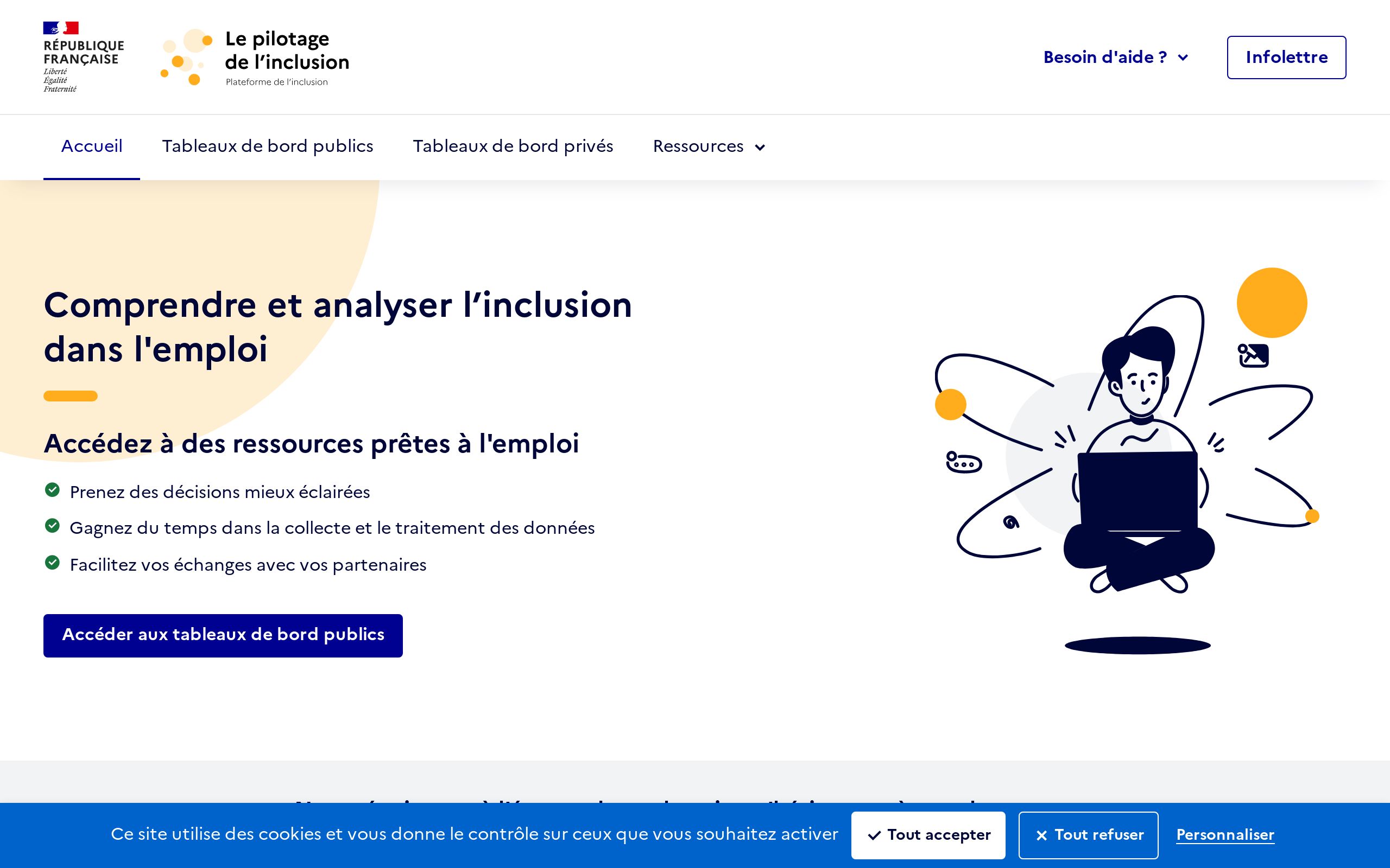 Copie d'écran de https://pilotage.inclusion.beta.gouv.fr