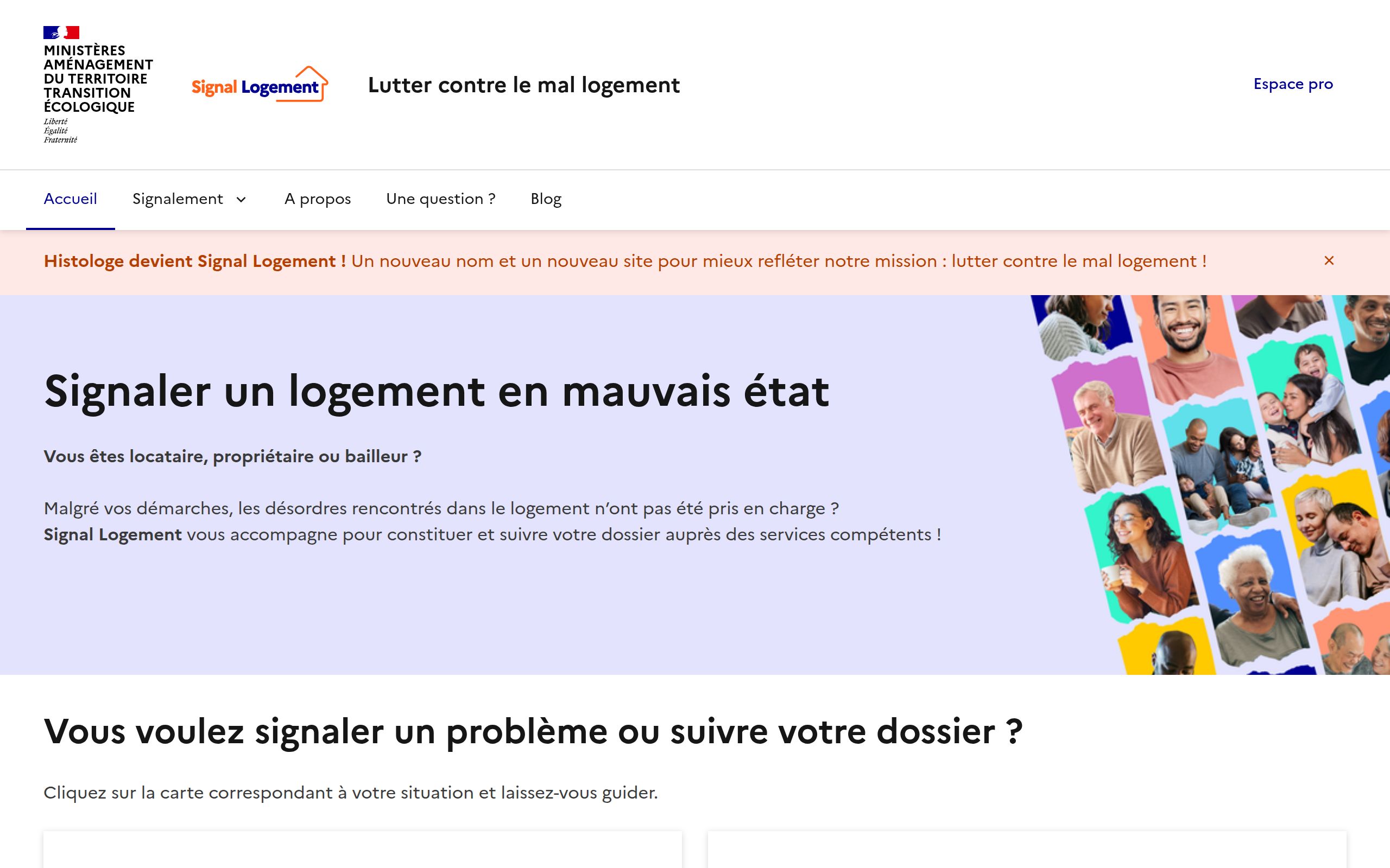 Copie d'écran de https://signal-logement.beta.gouv.fr